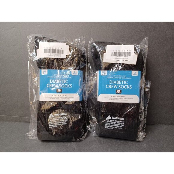 Unbranded Accessories - Womens Non Binding Top Circulatory Diabetic Cotton Crew Socks 4 Pairs Size 9-11